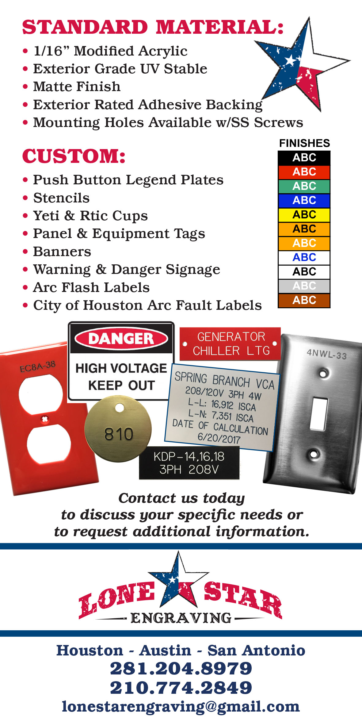 Lone Star Engraving Custom Engravings