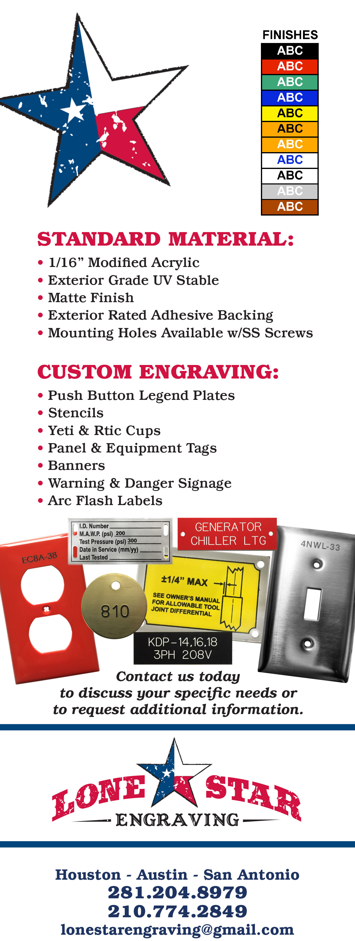 Lone Star Engraving Custom Engravings